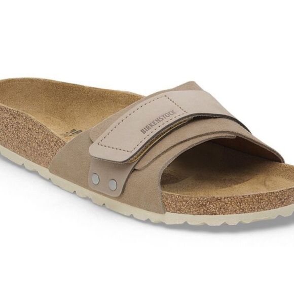 Birkenstock Oita Suede Leather Taupe 38 or L 7-M 5 NWT - Picture 4 of 7
